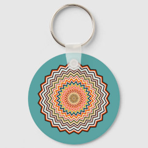 Mandala Zigzag Pattern Key Ring