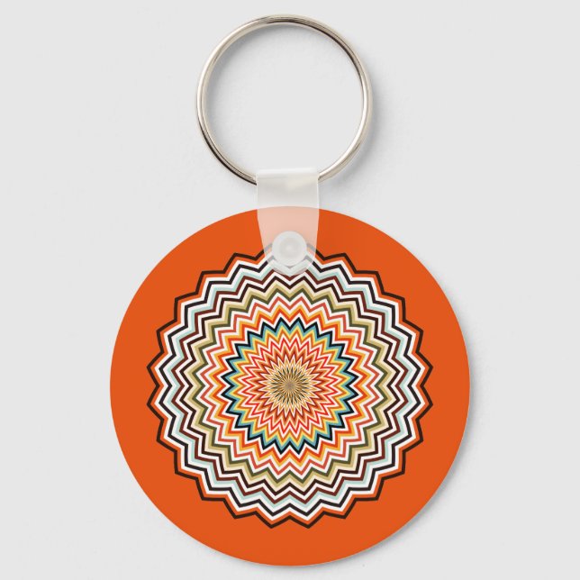 Mandala Zigzag Pattern Keychain (Front)