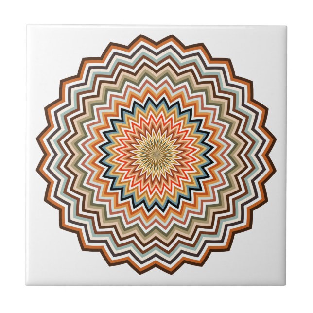 Mandala Zigzag Pattern Tile (Front)