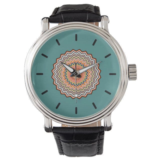 Mandala Zigzag Pattern Watch (Front)