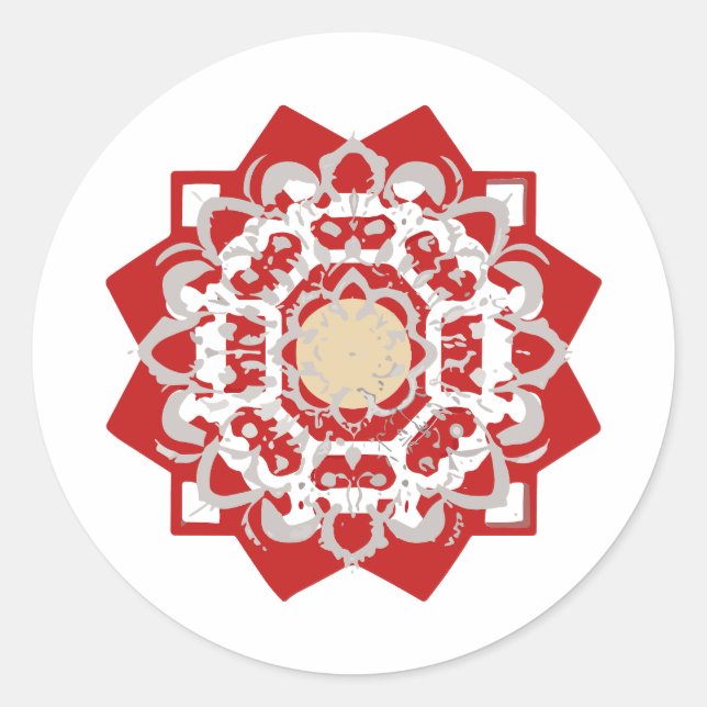  mandala Zoom Paint Classic Round Sticker (Front)