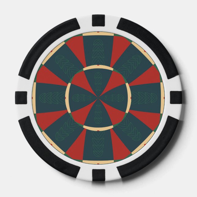 Mandalaic kaleidoscope poker chips (Front)
