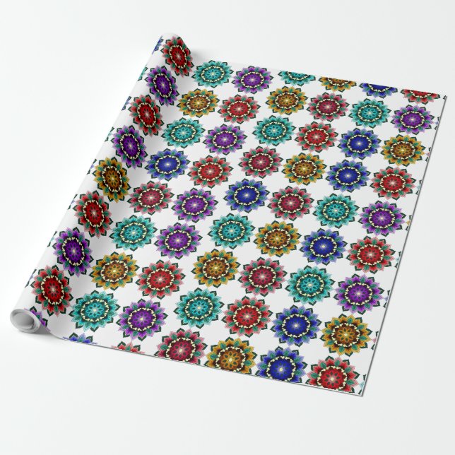 Mandalan in various colors wrapping paper (Unrolled)