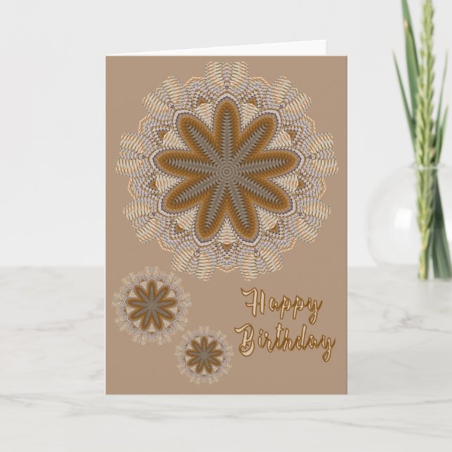 Mandalas Birthday Folded Greeting Card (Front)
