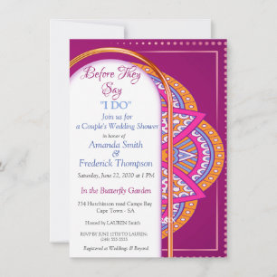 Mandalas in Mix Cerise pink Invitation