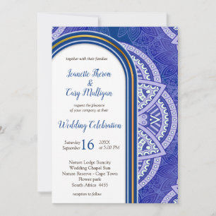 Mandalas in mix Dutch Blue& Pale Violet Invitation