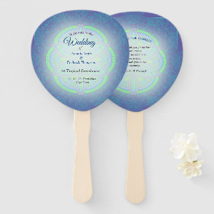 Mandalas in mixed Dutch Blue Hand Fan