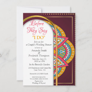 Mandalas on a Maroon background Invitation