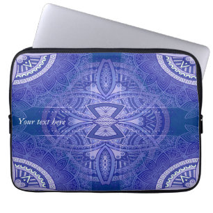 Mandalas on Dutch-blue repeat design Laptop Sleeve
