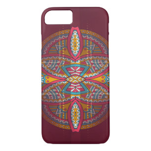 Mandalas on Maroon repeat design Case-Mate iPhone Case