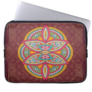 Mandalas on Maroon repeat design Laptop Sleeve