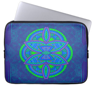 Mandalas on Navy Blue repeat design Laptop Sleeve
