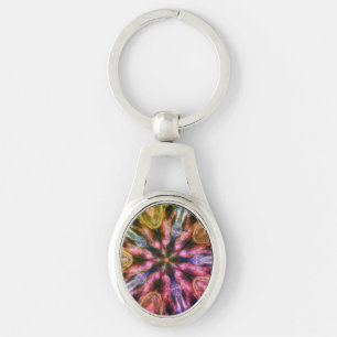 Mandalastyle Oval Metal Keychain