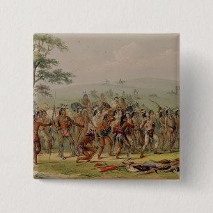 Mandan Archery Contest, c.1832 15 Cm Square Badge
