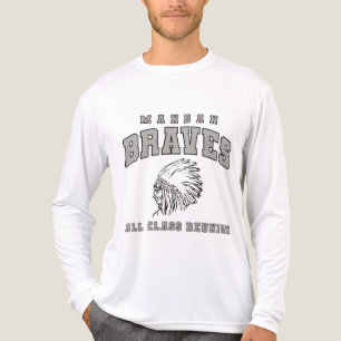 Mandan Braves Long Sleeve T-shirt Tri-Blend Shirt