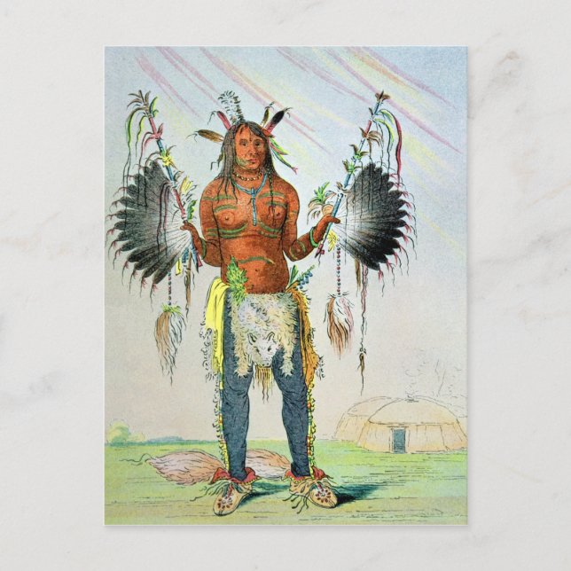 Mandan Medicine Man Postcard (Front)