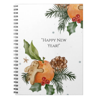 Mandarin and Christmas Home Cookies Notebook