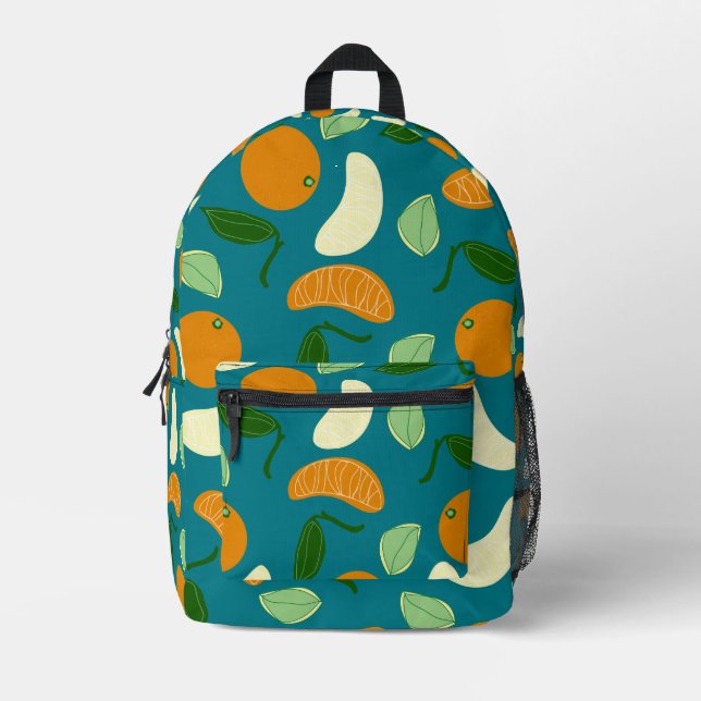 Mandarin Citrus Printed Backpack (Front)
