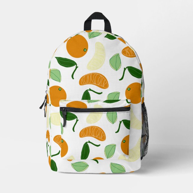 Mandarin Citrus Printed Backpack (Front)