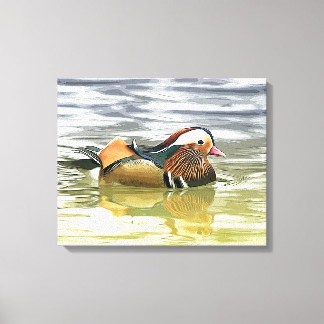 Mandarin duck / Aix galericulata Canvas Print (Front)