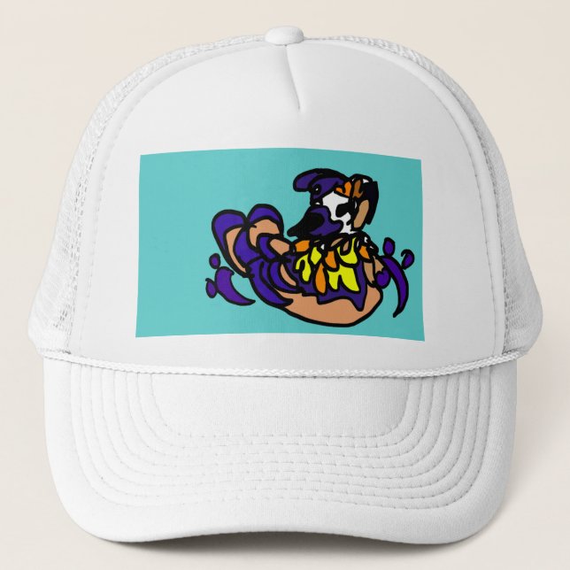 Mandarin duck art trucker hat (Front)