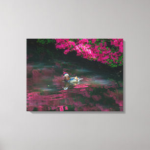 Mandarin duck canvas print