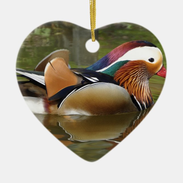 mandarin duck ceramic tree decoration (Front)