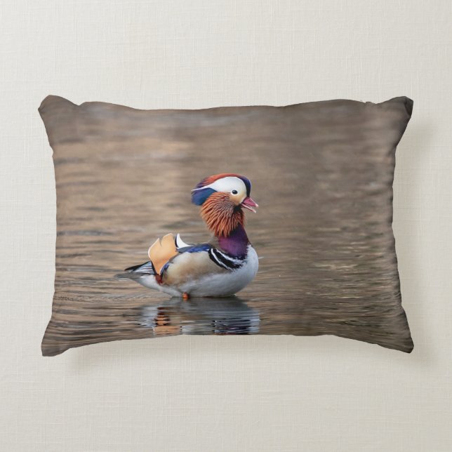 Mandarin Duck Decorative Cushion (Front)