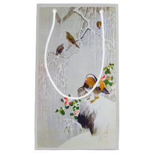 Mandarin Duck in Snow Scene, Watanabe Seitei Small Gift Bag