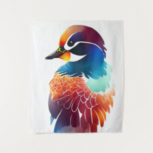 Mandarin Duck Wild Nature Animal Colors Painting Tapestry