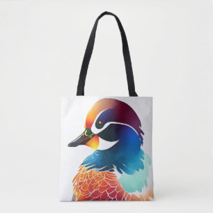Mandarin Duck Wild Nature Animal Colors Painting Tote Bag