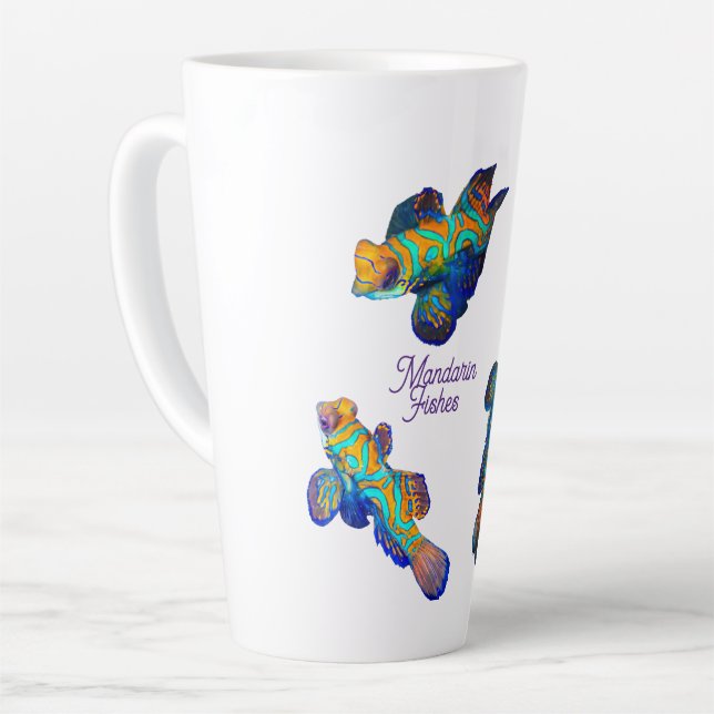 Mandarin Fishes  Latte Mug (Left Angle)
