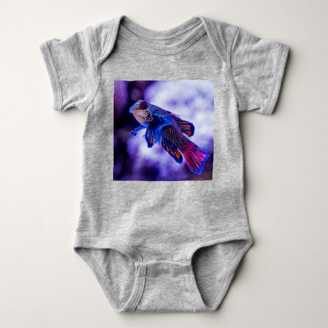 Mandarin Goby Fish Baby Bodysuit (Front)