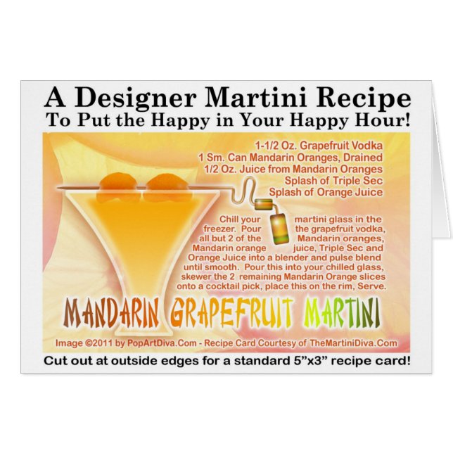 Mandarin Grapefruit Martini Recipe Card (Front Horizontal)