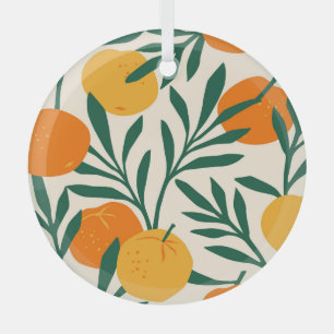 Mandarin Mosaic: Trendy Citrus Chic Glass Tree Decoration