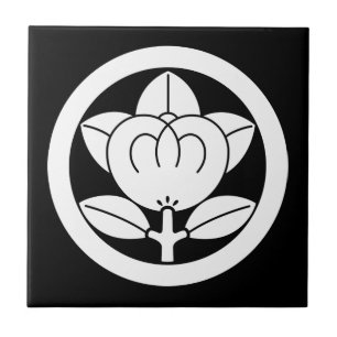 Mandarin orange in a circle ceramic tile