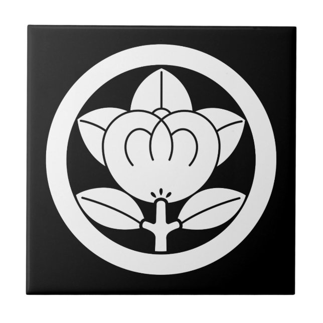 Mandarin orange in a circle ceramic tile (Front)