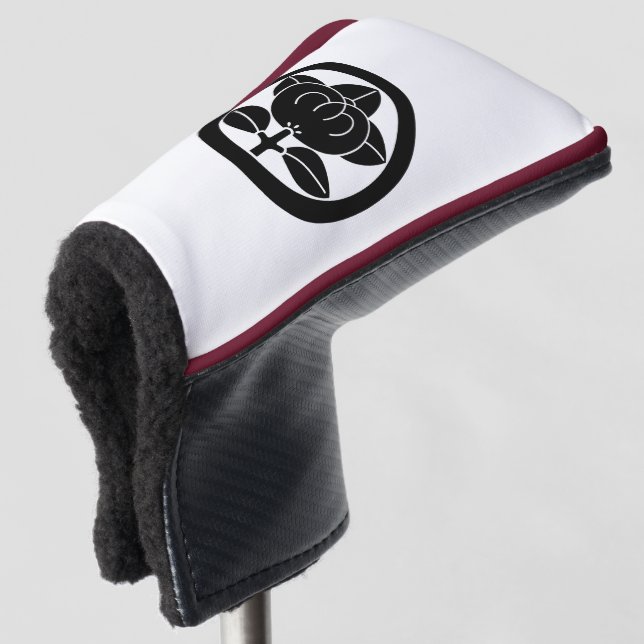 Mandarin orange in a circle golf head cover (3/4 Front)