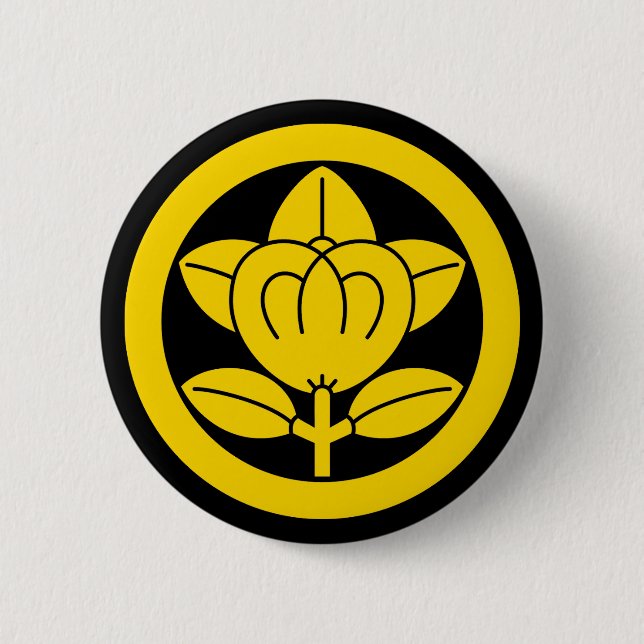 Mandarin orange in circle 6 cm round badge (Front)