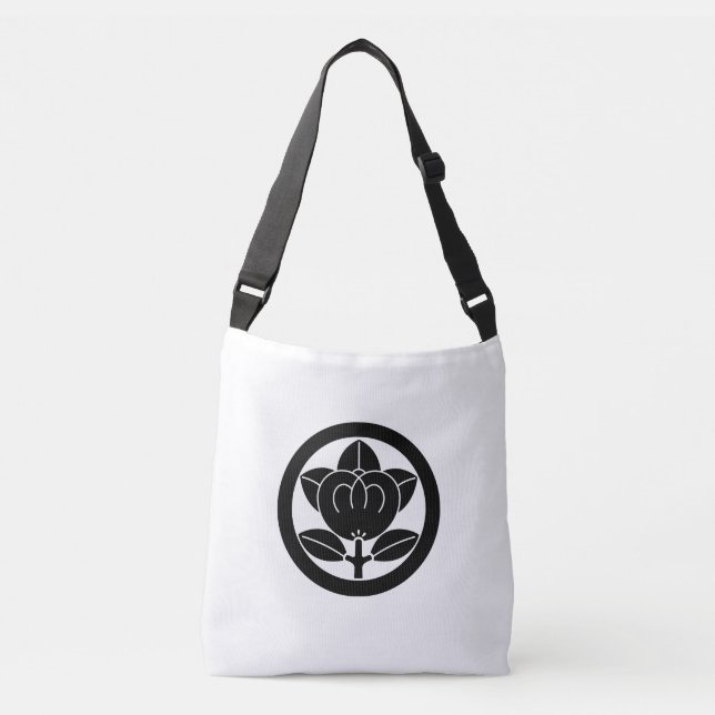 Mandarin orange in circle crossbody bag (Front)