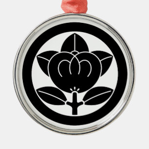 Mandarin orange in circle metal tree decoration