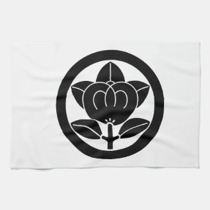 Mandarin orange in circle tea towel