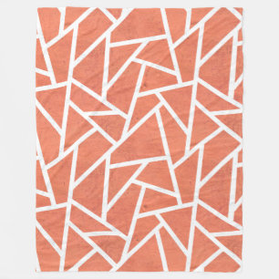 Mandarin orange mosaic pattern fleece blanket