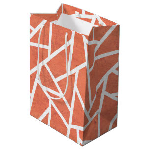 Mandarin orange mosaic pattern medium gift bag