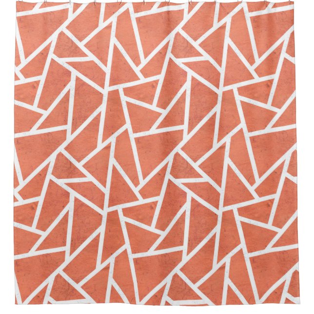 Mandarin orange mosaic pattern shower curtain (Front)