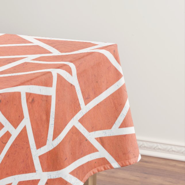 Mandarin orange mosaic pattern tablecloth (In Situ)