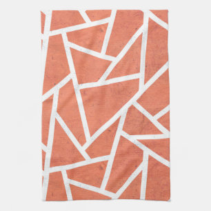 Mandarin orange mosaic pattern tea towel