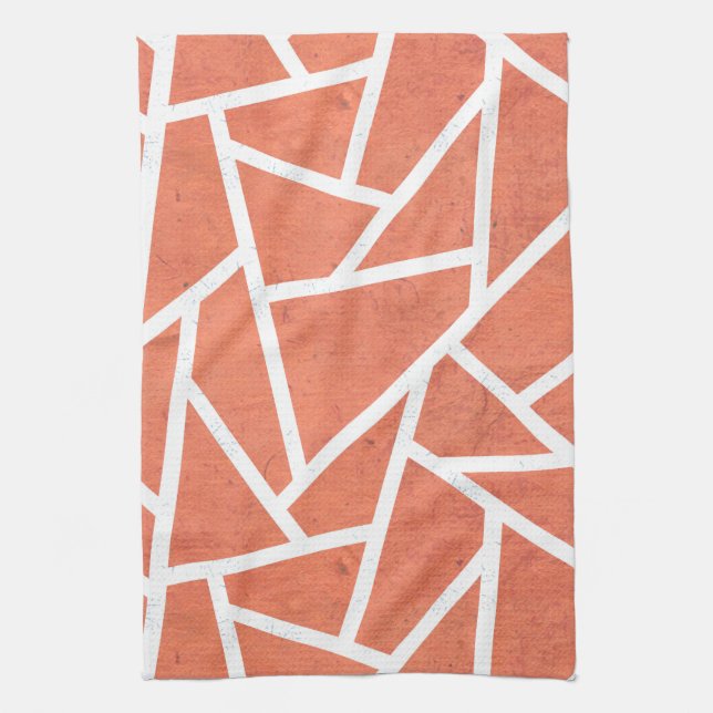 Mandarin orange mosaic pattern tea towel (Vertical)