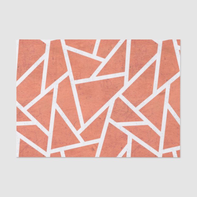 Mandarin orange mosaic pattern tissue paper (Front)