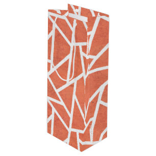 Mandarin orange mosaic pattern wine gift bag